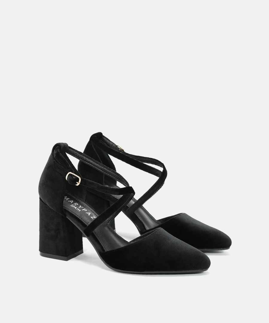 Zapatos tac&oacute;n tiras cruzadas image number null